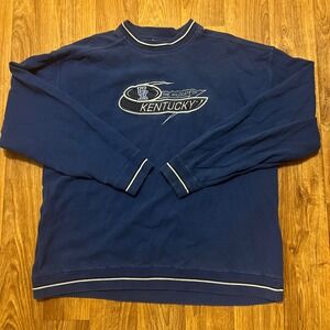 Vintage Kentucky Wildcats Crewneck Men XL Blue Athletic Ribbed Cotton Pullover